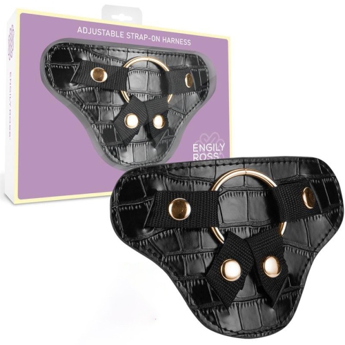 Трусики для страпону чорні Engily Ross Roxane Universal Adjustable Harness 3 Rings - 1
