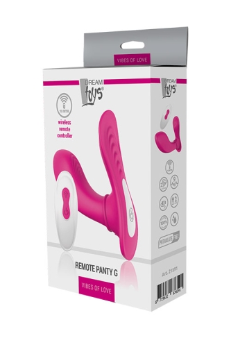 Вибратор для точки G розовый со стимуляцией клитора Dream toys VIBES OF LOVE REMOTE PANTY G MAGENTA - 2