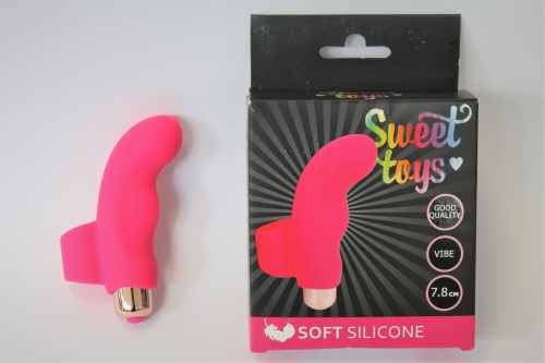 Вибратор 7,8 см/2,3 см для эрогенных зон на палец гладкий силиконовый SWEET TOYS ярко-розовый - 5