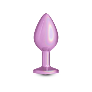 Анальна пробка з камінчиком рожева NS Novelties Rear Assets - Iridescent розмір Medium