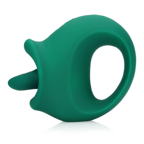 Вибратор с языком имитирующий куннилингус для стимуляции клитора изумрудного цвета Loveline - 3