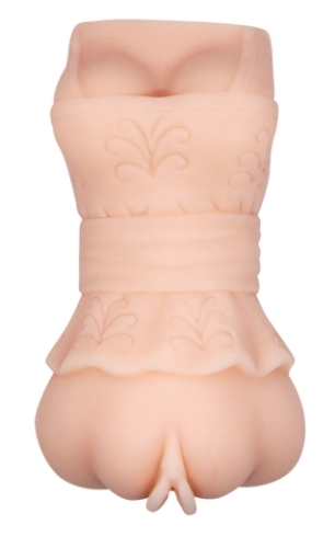 Мастурбатор вагина с грудью в платье телесного цвета LYBAILE Crazy Bull Realistic 3D VAGINА - 3