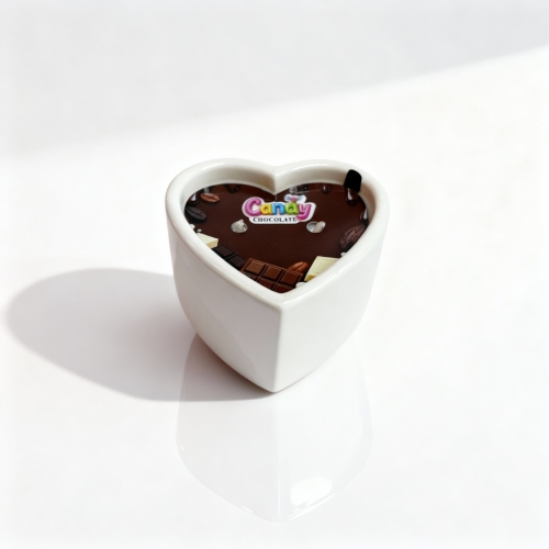 Масажна свічка у формі серця з ароматом шоколаду Candy Chocolate 70 мл - 10