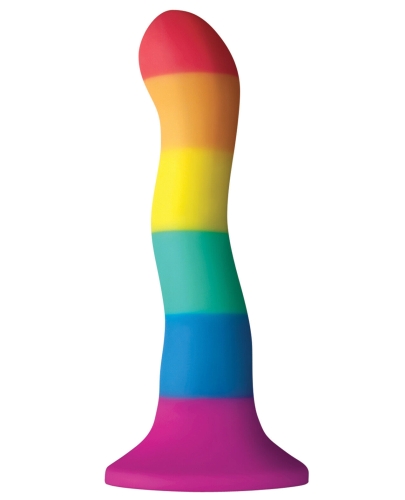 Фаллоимитатор волнистый на присоске разноцветного цвета NS Novelties Colours pride edition - 1