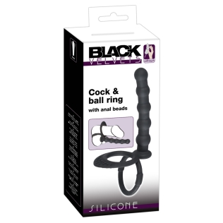 Насадка на член для двойного проникновения черная Black Velvets