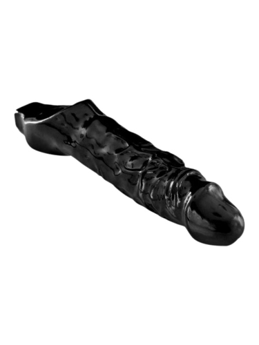 Насадка на член реалистичная черного цвета Master Series Mamba Penishoes длина 165 мм - 1