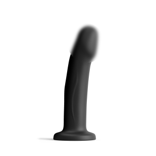 Насадка для страпону на присосці термоактивна силіконова чорного кольору Dorcel Real Pleasure розмір M