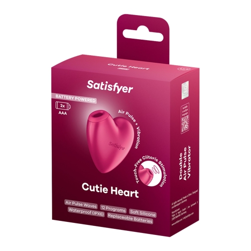 Вакуумный стимулятор-сердечко с вибрацией красный Satisfyer Cutie Heart Battery Series - 7