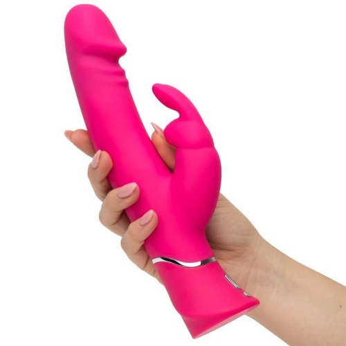 Вибратор для точки G и с отростком для клитора красного цвета Fifty shades of grey Happy Rabbit Realistic Dual Density - 2