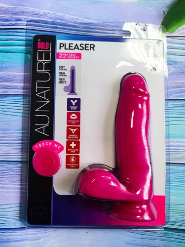 Фалоімітатор реалістик на присоску кібершкіра рожевий au NATUREL BOLD PLEASER 7INCH DILDO - 2