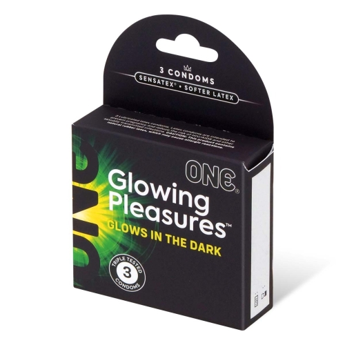 Презервативи флуоринсцентні неонові ONE Glowing Pleasures 3 штуки - 1