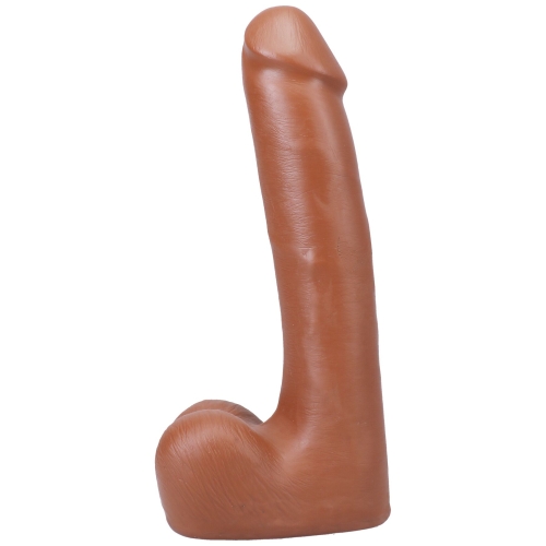 Фаллоимитатор реалистичный на съемной присоске бежевый Doc Johnson The Realistic Cock ULTRASKYN - 9 Inch with Balls Caramel - 2