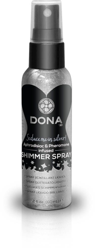 Спрей для тіла з блискітками DONA Shimmer Spray Silver (60 мл) - 1