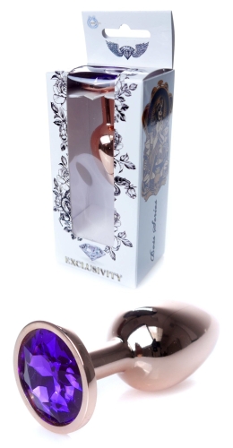 Анальная пробка с кристаллом фиолетового цвета BOSS of TOYS Jewellery plug - 1