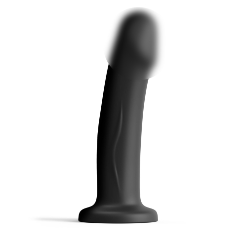 Насадка для страпону на присосці термоактивна силіконова чорного кольору Dorcel Real Pleasure розмір XL - 1