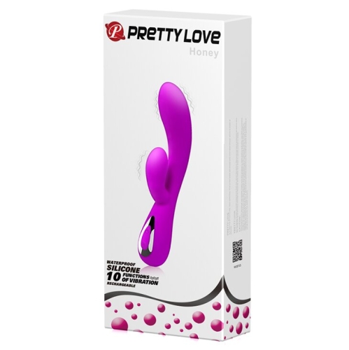 Вібратор-кролик з відростком для клітора Pretty Love HONEY - 10
