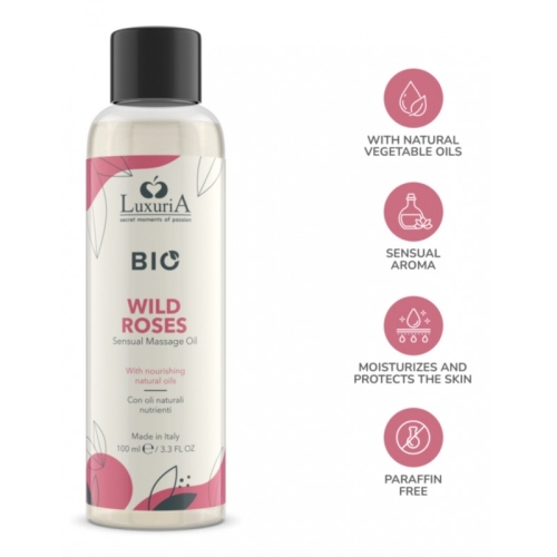 Массажное масло с нотами цветов и лепестков роз Intimateline Luxuria Bio Oil Wild Roses 100мл - 3