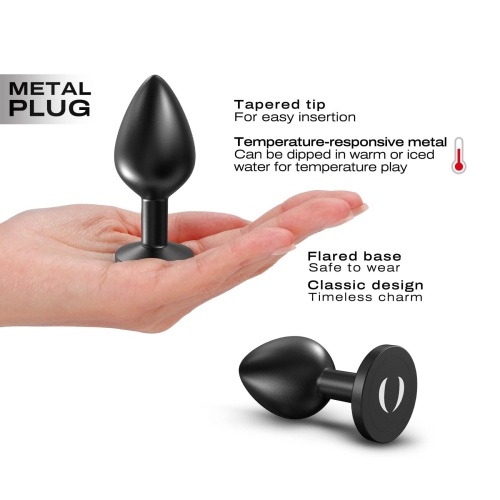 Анальна пробка металева чорного кольору Dorcel ONIX PLUG розмір M - 3