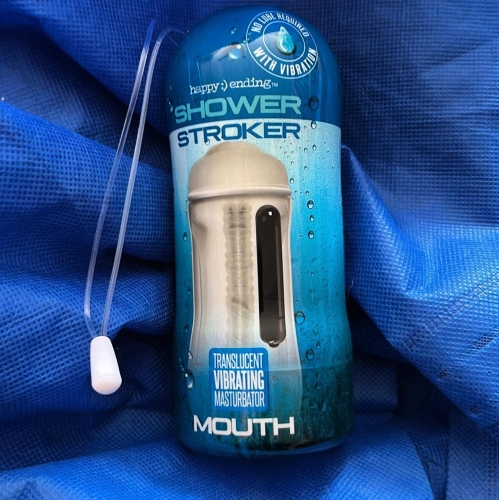 Мастурбатор вагіну з вібрацією прозорого кольору Happy Ending Vibrating Shower Stroker Self Lubricating Pussy - 5