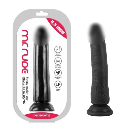 Фаллоимитатор реалистичный на присоске Realistic Dong Black Mr. Rude 8.5 черный - 1