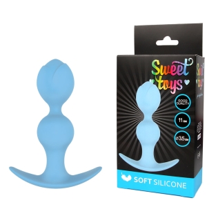 Анальная пробка силиконовая SWEET TOYS L 110 мм D 35 мм цвет голубой 