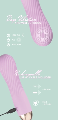Вибропуля ребристая для клитора розового цвета Soft Silicone Cuties Mini Vibrator - 5