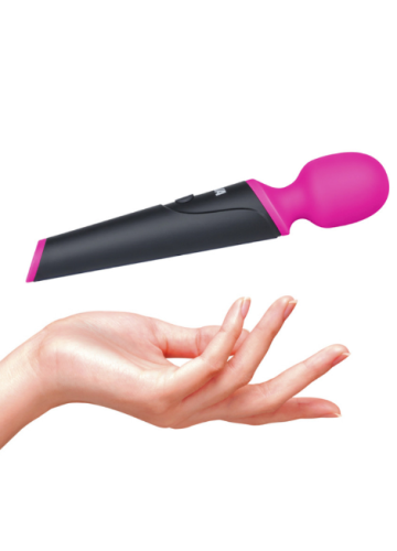 Вібромасажер Ванд у формі мікрофона чорно рожевого кольору Yiva Power Massager - 3