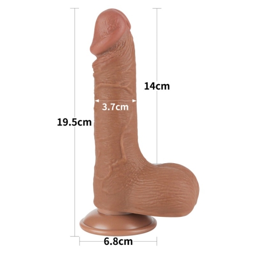 Фаллоимитатор на присоске реалистичный Sliding Skin Dual Layer Dong 7.5 коричневый - 2