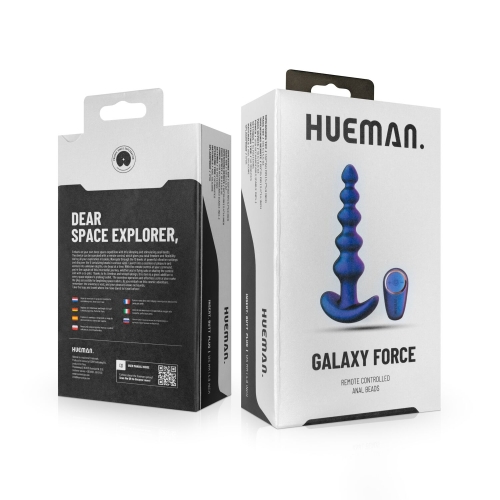 Анальний вібратор рельєфний із пультом керування фіолетовий Hueman Galaxy Force Anal Beads - 9