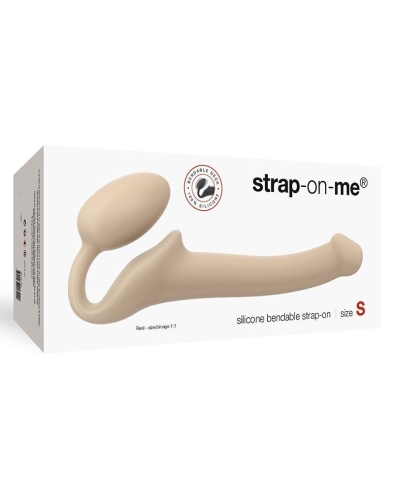 Страпон силиконовый гибкий безременой со стимуляцией точки G и клитора Strap-On-Me Flesh S - 3