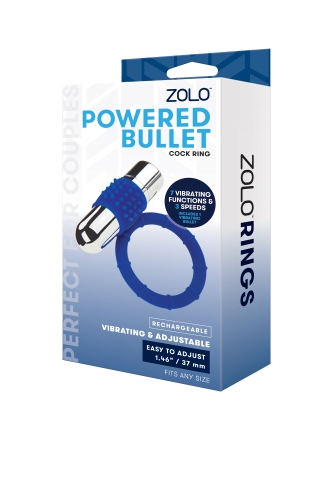 Ерекційне віброкільце синього кольору Zolo Rechargeable vibrating cock ring - 2
