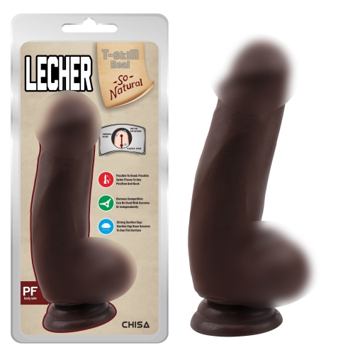 Фалос 18/4, 8 см на присоску реалістичний коричневий CHISA Lecher Brown - 1