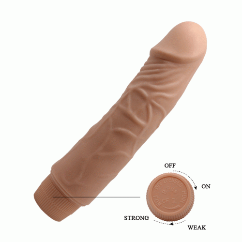 Вібратор реалістик бежевий BARBARA 7.6 Jeff MULTI-SPEED VIBRATOR - 9