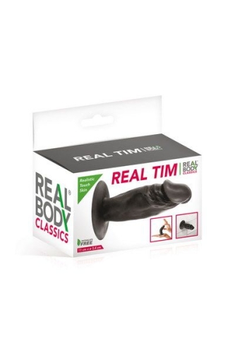 Фаллоимитатор 11/3,4 см на присоске Real Body Real Tim Black, TPE - 2