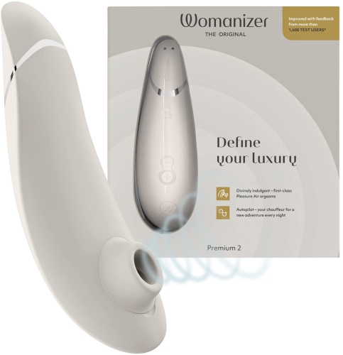 Вакуумный бесконтактный вибратор для клитора Серый Womanizer Premium 2 - 1