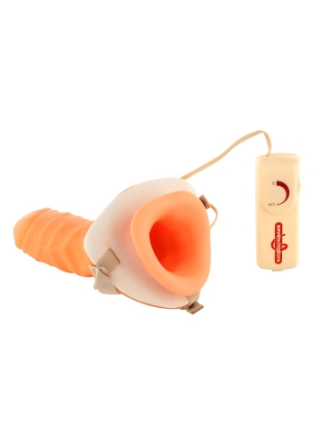 Страпон чоловічий порожнистий з поясом Vibrating Hollow Extender Strap-On. - 1