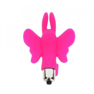 Вибратор бабочка на палец для стимуляции клитора розовый Toy Joy Tickle Pleaser