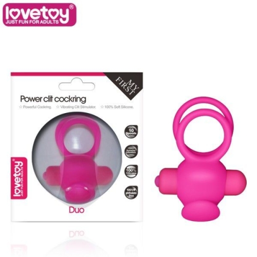Ерекційне вібро-кільце силіконове lovetoy рожеве - 1
