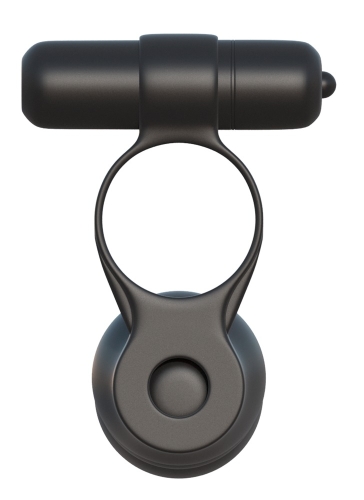 Вибронасадка на член для двойного проникновения черного цвета Posable Partner Double Penetrator - 6