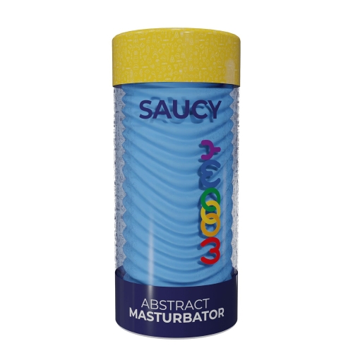 Мастурбатор для мужчин синего цвета Wooomy Saucy Abstract - 9