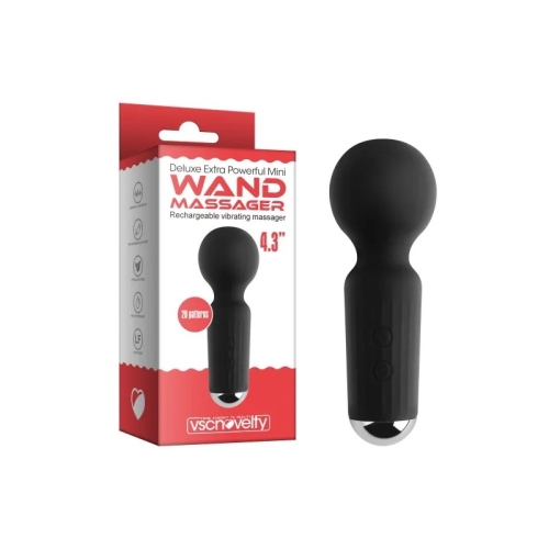 Мини вибратор для клитора Deluxe Extra Powerful Mini Wand Massager черного цвета - 1