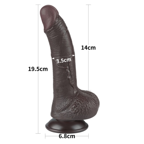 Реалістичний фалоімітатор Sliding Skin Dual Layer Dong 7.5 коричневий - 2