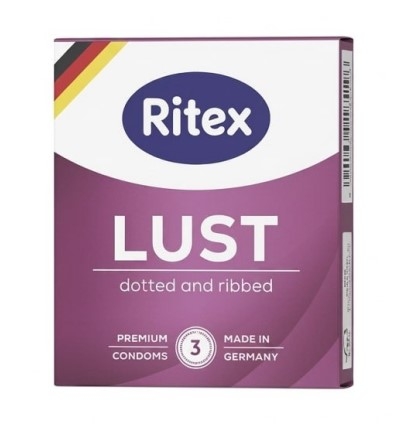 Презервативи з ребристим та точковим рельєфом Ritex Lust 3 штуки - 1