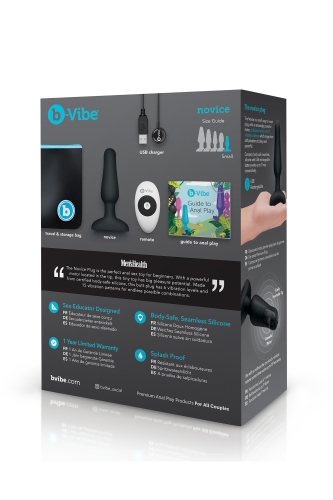 Анальна пробка з вібрацією та пультом B-Vibe для еротичних ігор силіконова чорна - 12