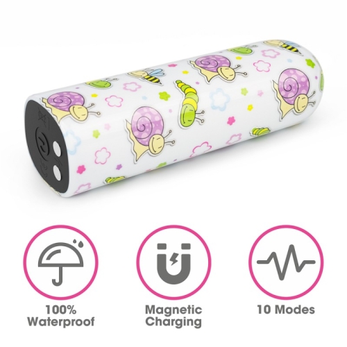 Компактний вібратор для клітора з принтом Lovetoy Rechargeable Snails Massager - 3