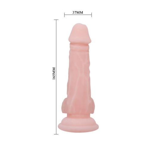 Фалоімітатор 13 см/3,7 см реалістичний на присоску SUPER Dildo 6.4 тілесного кольору - 5