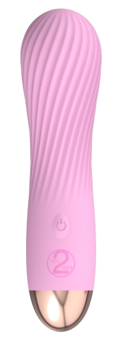 Вибропуля ребристая для клитора розового цвета Soft Silicone Cuties Mini Vibrator - 9