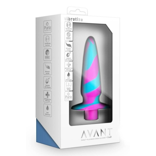 Анальний віброплаг рожево-блакитний Avant Vibrotize Fuchsia - 6