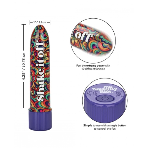 Міні вібратор різнокольоровий California еxotic novelties Shake It Off Mini Vibrator - 5