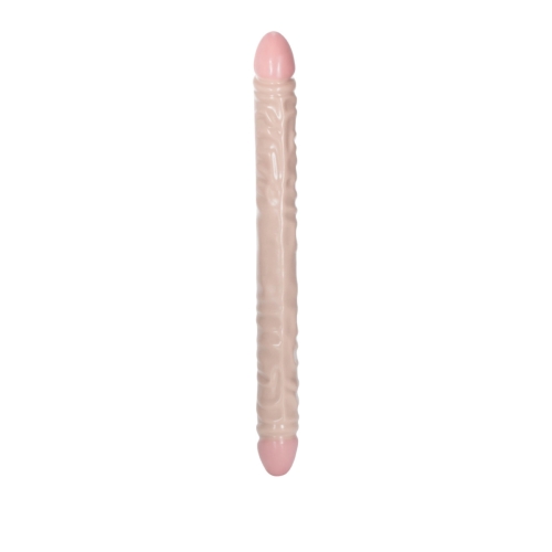 Фалоімітатор двосторонній реалістичний бежевого кольору California Exotic Novelties - 2